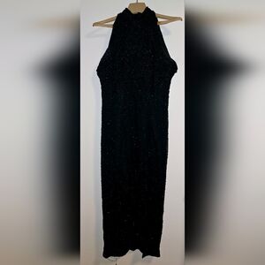 Laurence Kazar Black Beaded Dress